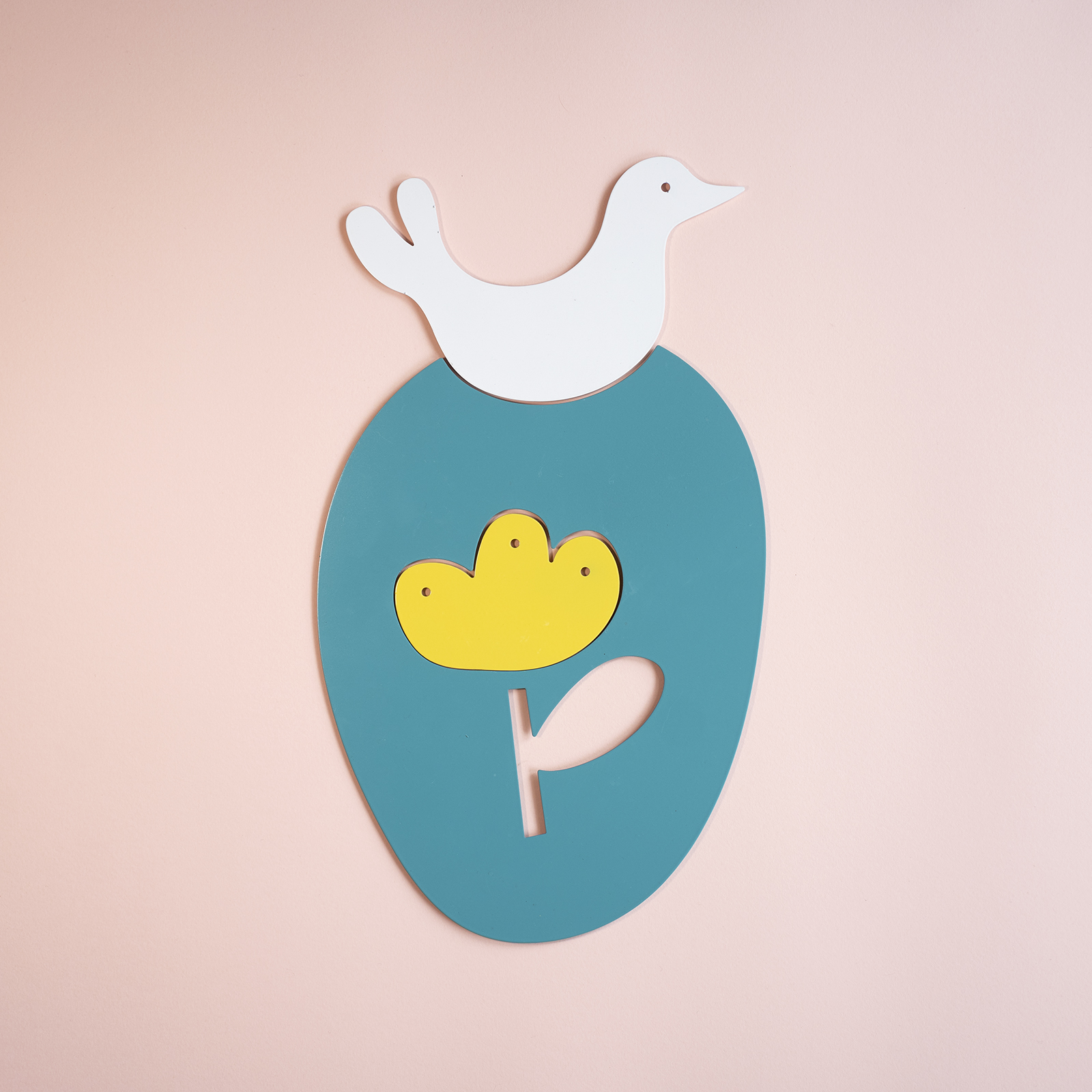 Yellow flower & bird - Coaster & trivet set - Large - Image 2