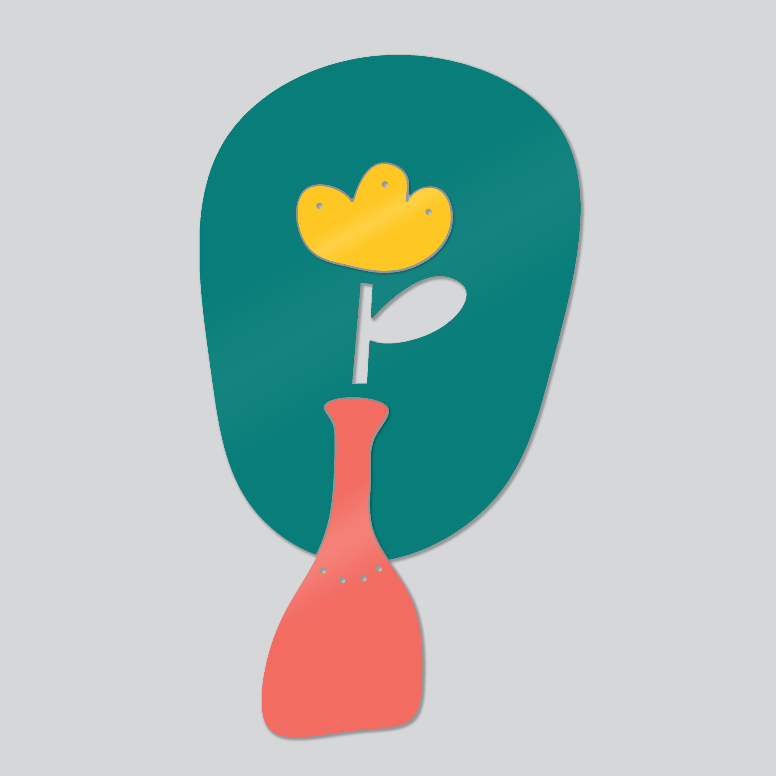 Yellow flower & vase - Coaster & trivet set - Large - Image 4